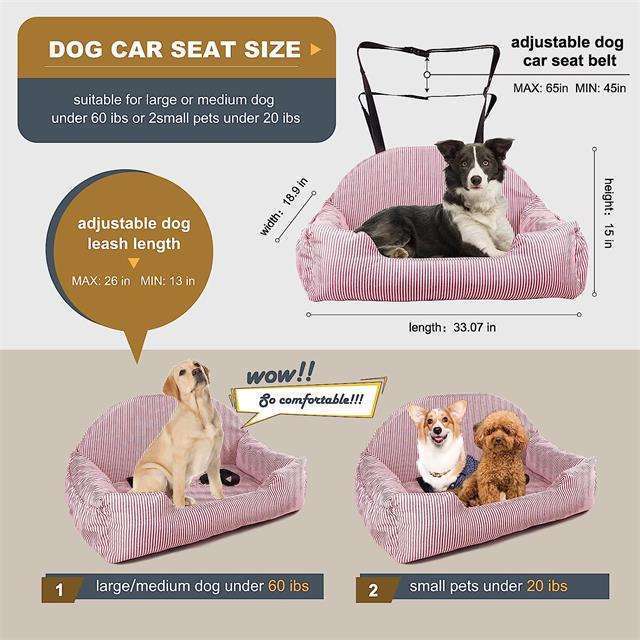 Pet car seat covers dog car seat for medium large dogs seat soft luxury removable washable cover