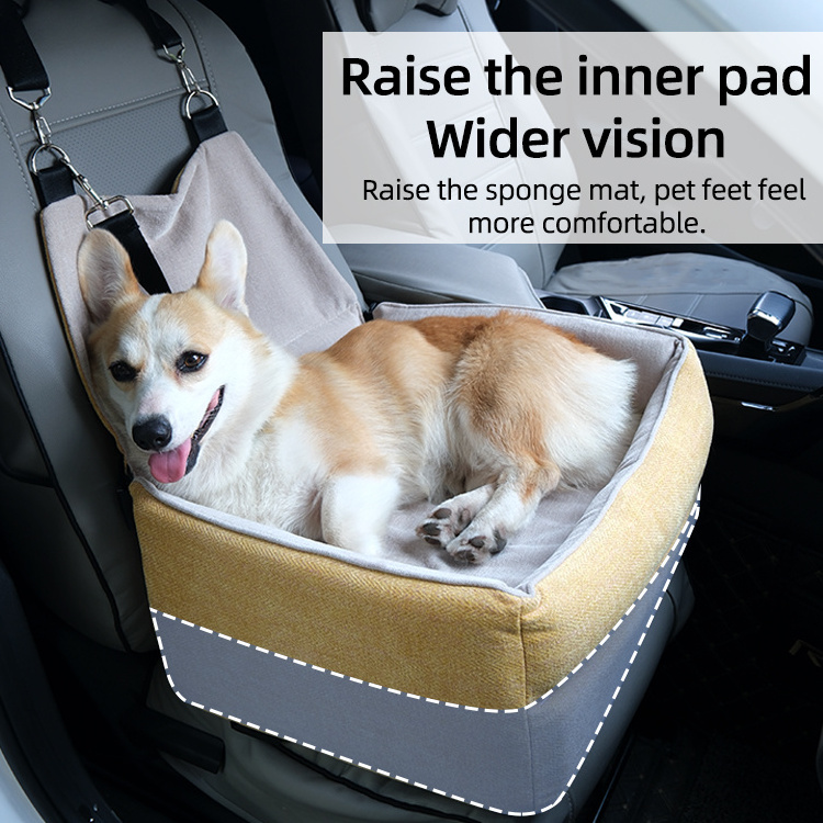 Luxury dog travel bed customized waterproof booster pet carrier bucket seat safety dog car seat