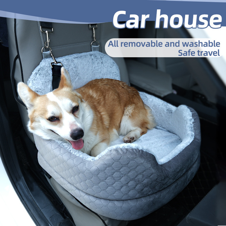 Dog car booster seat travel dog bed pet carrier detachable waterproof safety  car seat for small dogs