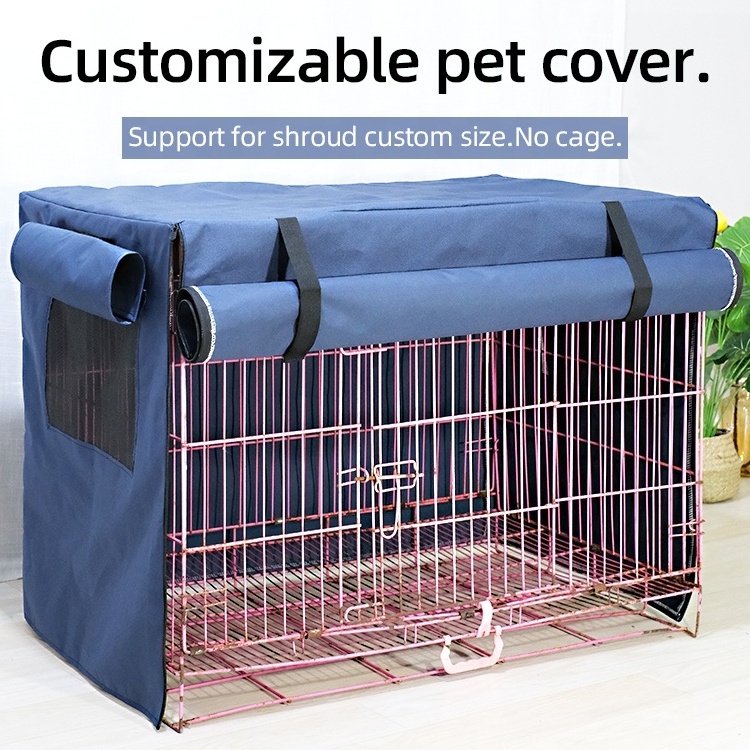 Waterproof Polyester Pet Cages Houses Cover Guard Boxes Dog Crate Cover Universal Dog Metal Outdoor Cooling Solid Cat Furniture