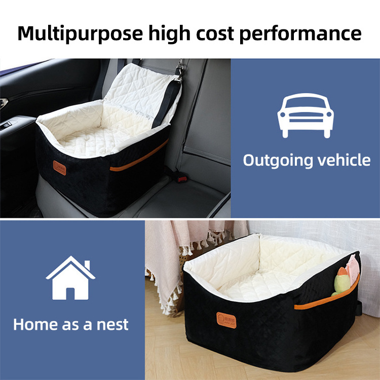 Custom dog accessories dog car seat booster luxury safety belt travel dog bed bucket seats for car