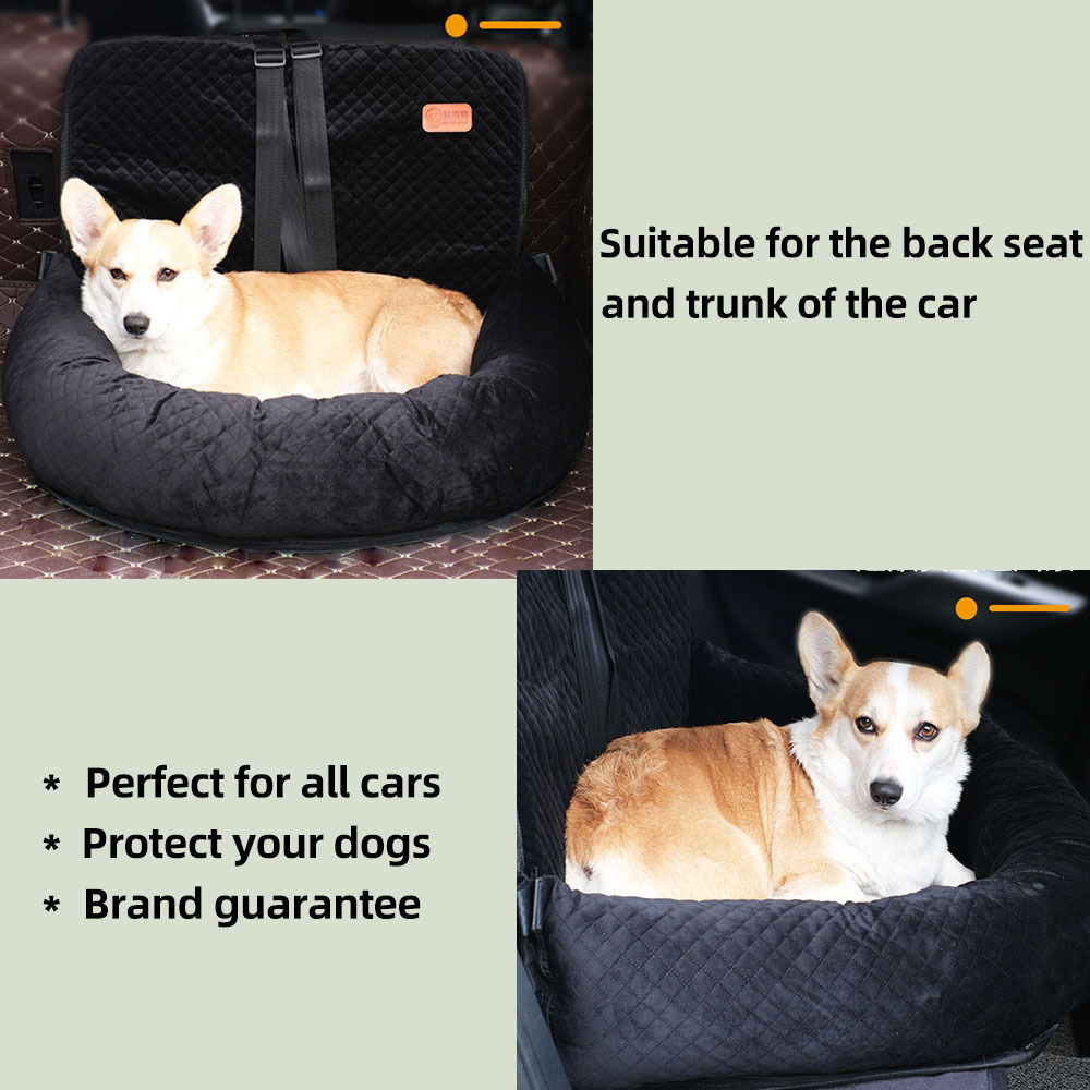 Dog Car Seat Pet Booster Seat Pet Travel Safety Car Seat Dog Bed for Car with Storage Pocket