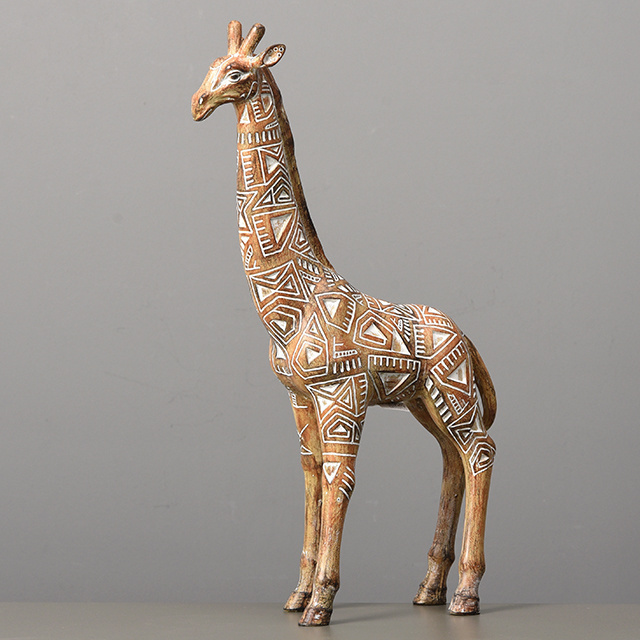 Indian Resin Giraffe Sculpture Figurine India Life Size Giraffe Animal Garden Natural Statue