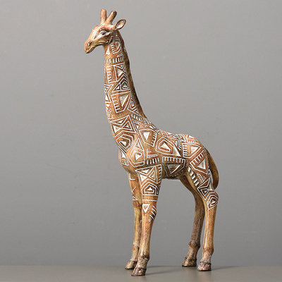 Indian Resin Giraffe Sculpture Figurine India Life Size Giraffe Animal Garden Natural Statue