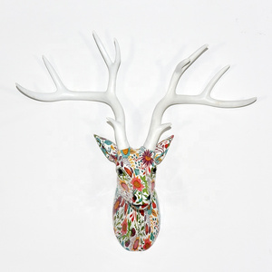 Resin animal head wall art home decorative reindeer for sale