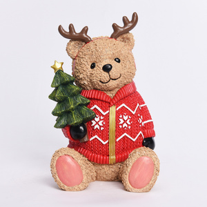 Resin Animal Statue Wholesale Teddy Bears Christmas Decoration