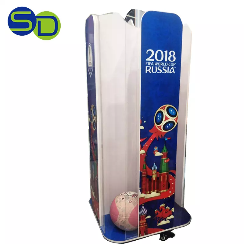 2022 Customized professional retail promotional pop display rack PVC foam football display stand for World Cup