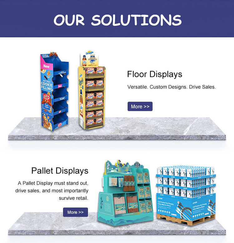 Customized Corrugated Cardboard Floor Shelf Product Pallet Shipper PDQ Display Stand Cardboard Display counter display