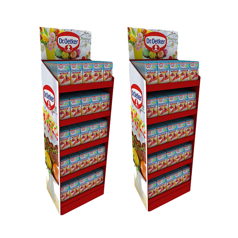 Custom Supermarket POP Display Cardboard Floor Display Racks Gifts Cards Food Drink Promotional Cardboard Floor Display Racks