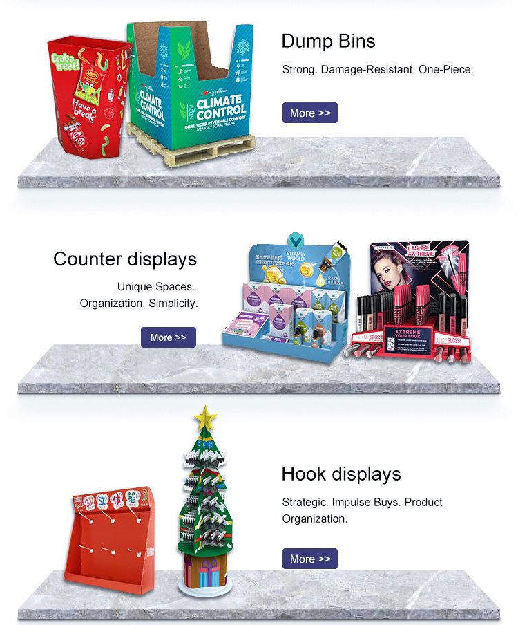 Customized Corrugated Cardboard Floor Shelf Product Pallet Shipper PDQ Display Stand Cardboard Display counter display