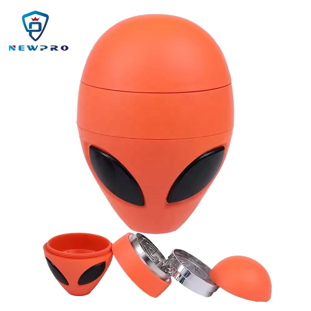 HOT SELLING  Zinc Alloy Herb Grinder New Alien Grinder Big Eyes Design 65mm 4 layers Metal Smoking Grinder