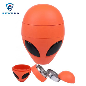 HOT SELLING  Zinc Alloy Herb Grinder New Alien Grinder Big Eyes Design 65mm 4 layers Metal Smoking Grinder