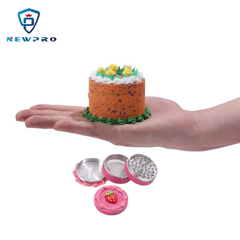 HOT SELLING  Zinc Alloy cake shaped grinder with E-plating good quality 63mm in 4 layers herb grinder for smoking accessories