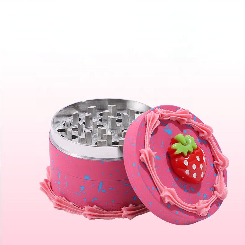 HOT SELLING  Zinc Alloy cake shaped grinder with E-plating good quality 63mm in 4 layers herb grinder for smoking accessories