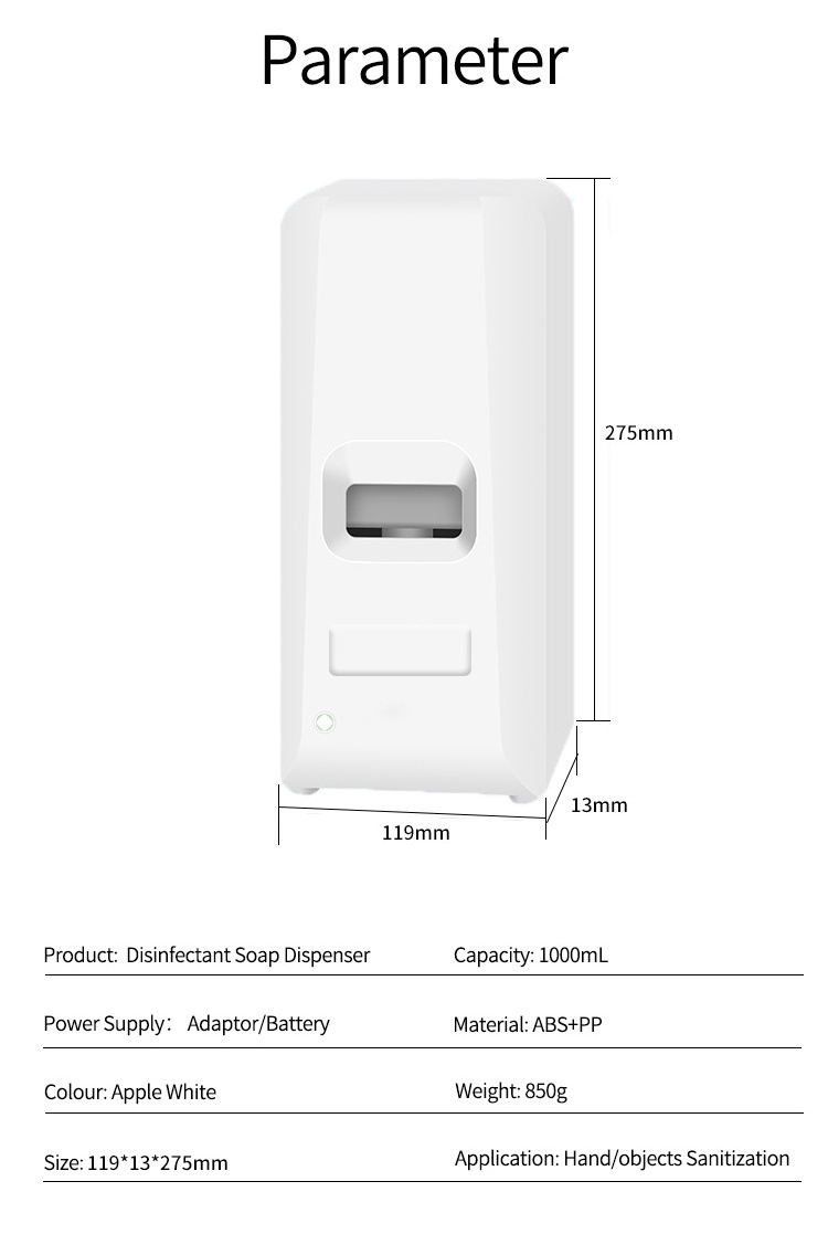 X-5533F 1000ML Wall Mounted Automatic Foam Hand Sanitizer Alcohol Dispenser