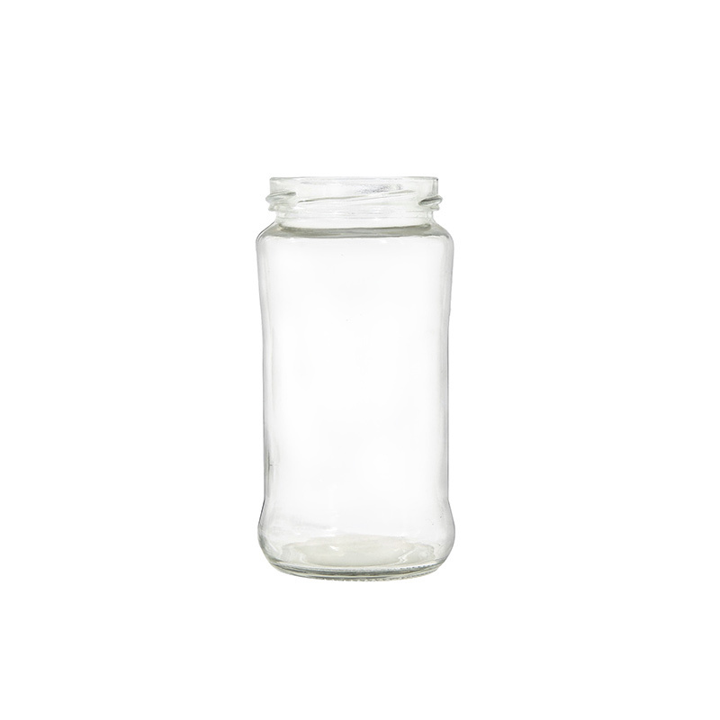 Wholesale Food Safety 750ml Round Empty Glass Food Jar for Peanut Butter Coconut Oil Pickles with 63mm Metal Lug Cap