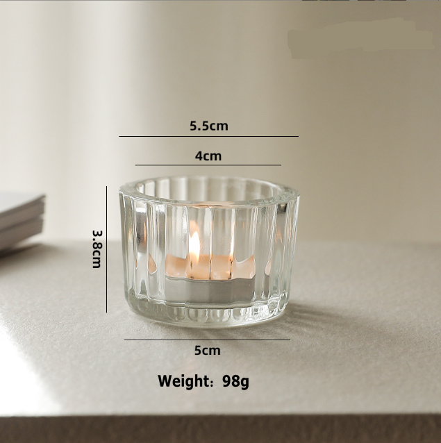 Newray Elegant Amber Glass Tealight Candle Holders Votive Candle Holder for Wedding Party Favors Table Centerpieces