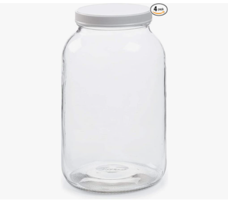 Wide Mouth 1 Gallon 2L Glass Jar with Airtight Metal And Plastic Lid for Kombucha  Sun Tea Canning Fermentation Storage