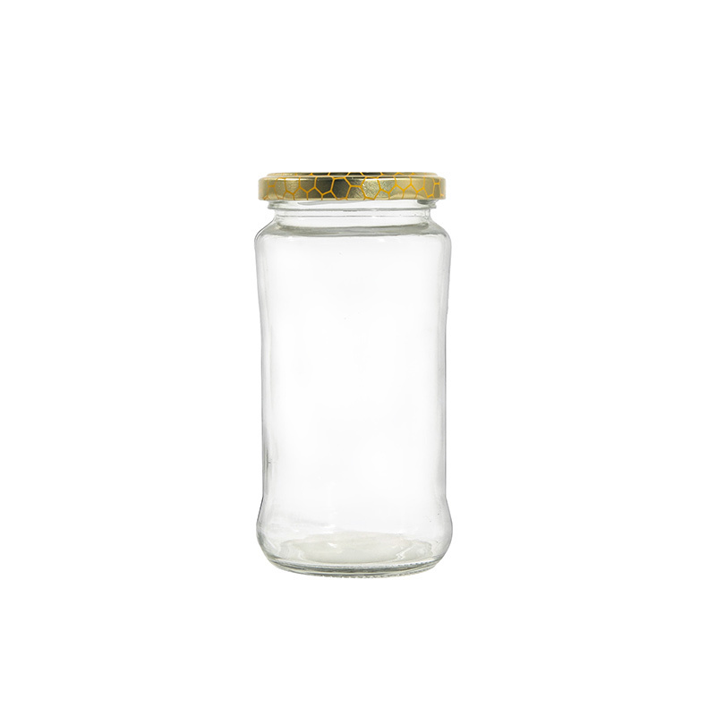 Wholesale Food Safety 750ml Round Empty Glass Food Jar for Peanut Butter Coconut Oil Pickles with 63mm Metal Lug Cap