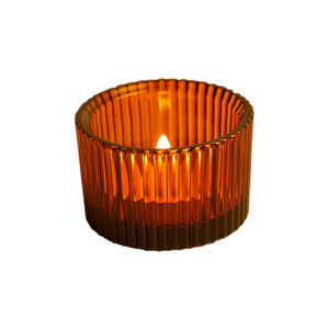 Newray Elegant Amber Glass Tealight Candle Holders Votive Candle Holder for Wedding Party Favors Table Centerpieces