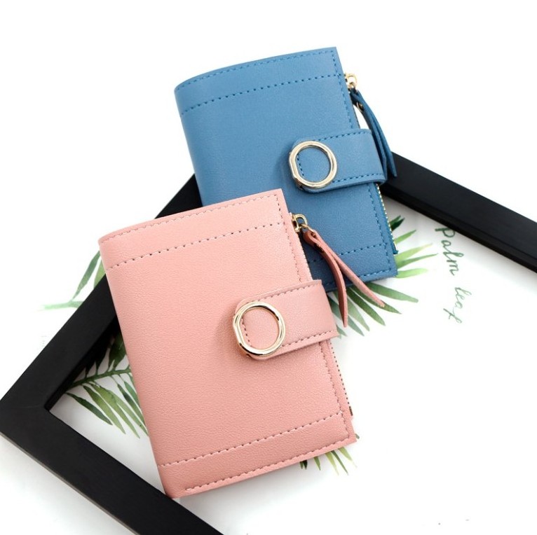 High Quality Ladies Zipper Short Wallet Women Korea Fashion Simple Design Card Holder Leather Pu Mini Coin Purses Wholesale