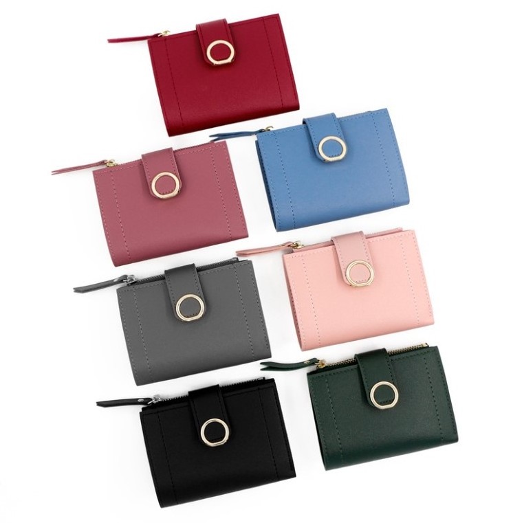 High Quality Ladies Zipper Short Wallet Women Korea Fashion Simple Design Card Holder Leather Pu Mini Coin Purses Wholesale