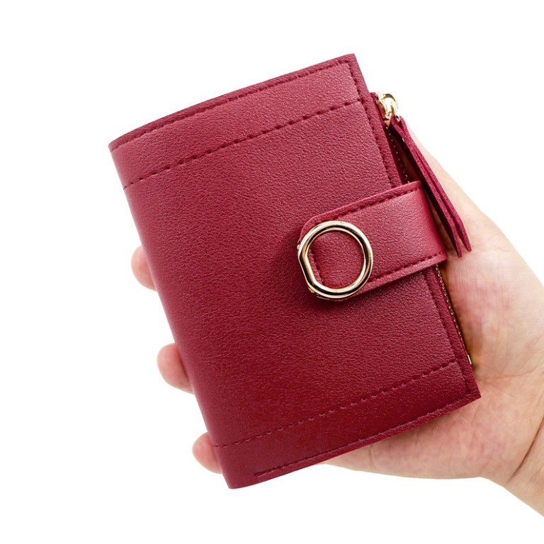 High Quality Ladies Zipper Short Wallet Women Korea Fashion Simple Design Card Holder Leather Pu Mini Coin Purses Wholesale