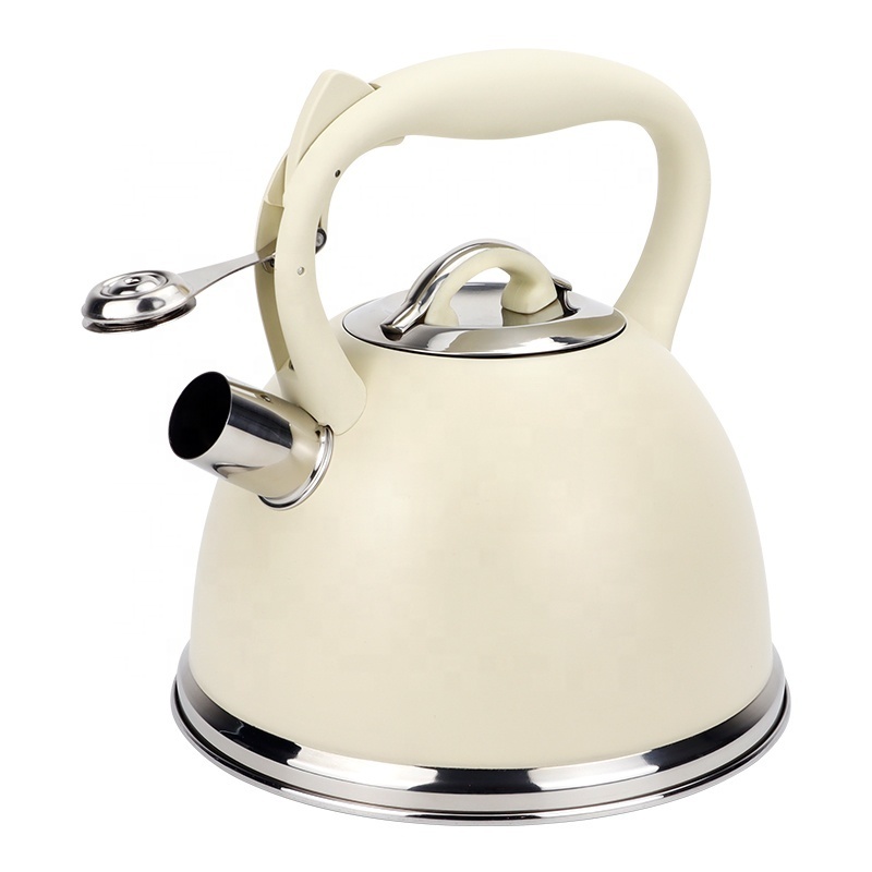 New design Home Kitchen Color Coating 3.0L Whistling Kettle Stainless Steel Whistling Tea Kettle