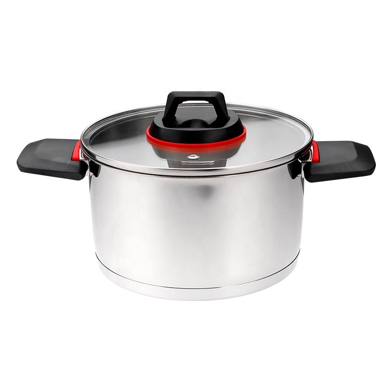 Kitchenware 6pcs Cooking Pots Cookware Induction Stainless Steel Casserole with bakelite folding handle