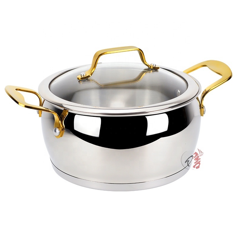 8Pcs Wholesale Luxury Kitchen Belly Shape Stainless Steel Cooking Ware Pots And Pans Cookware Set