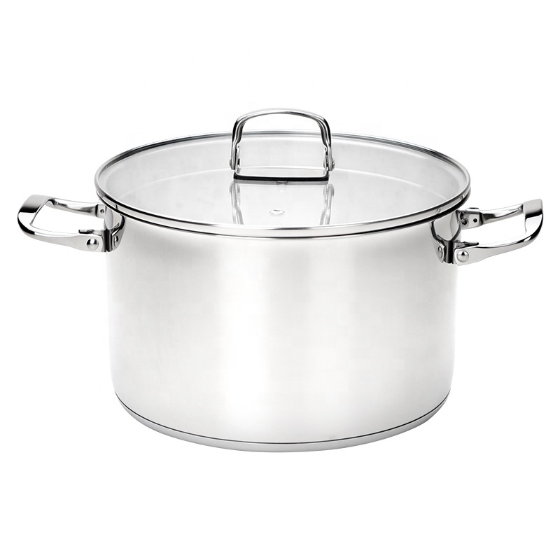 Wholesale New design folding handle kitchen cooking pots and pans stainless steel casserole cookware set