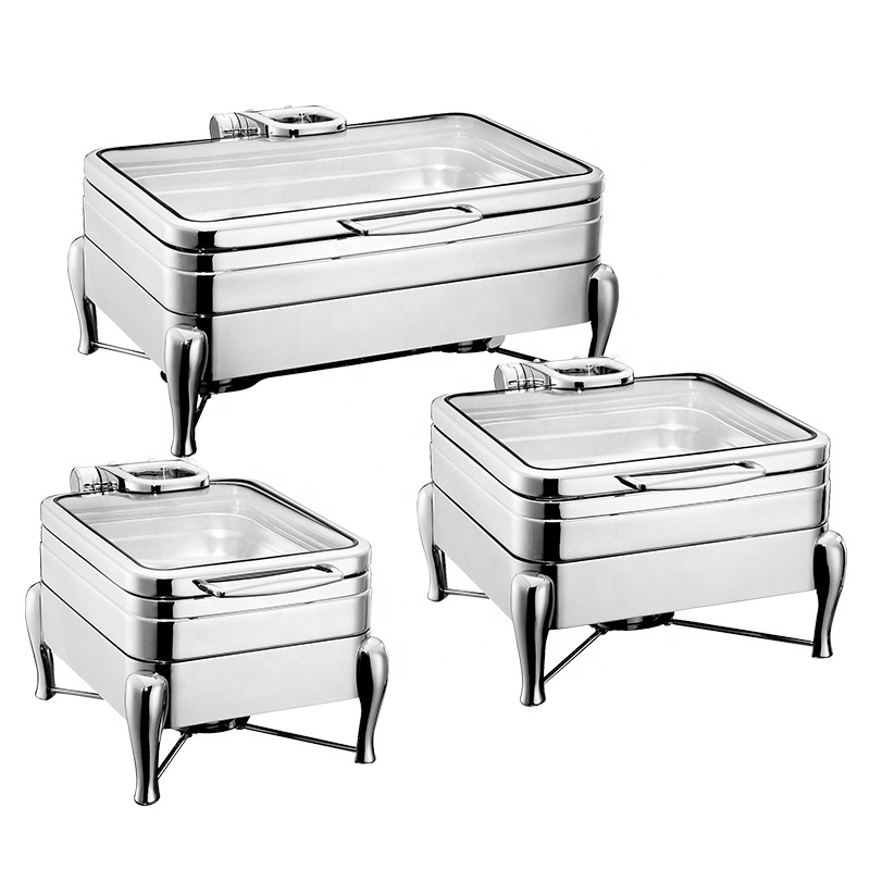 Commercial Used Food Buffet Stainless Steel Chafing Dishes With Fuel Holders Professional Food Warmer Buffet Set