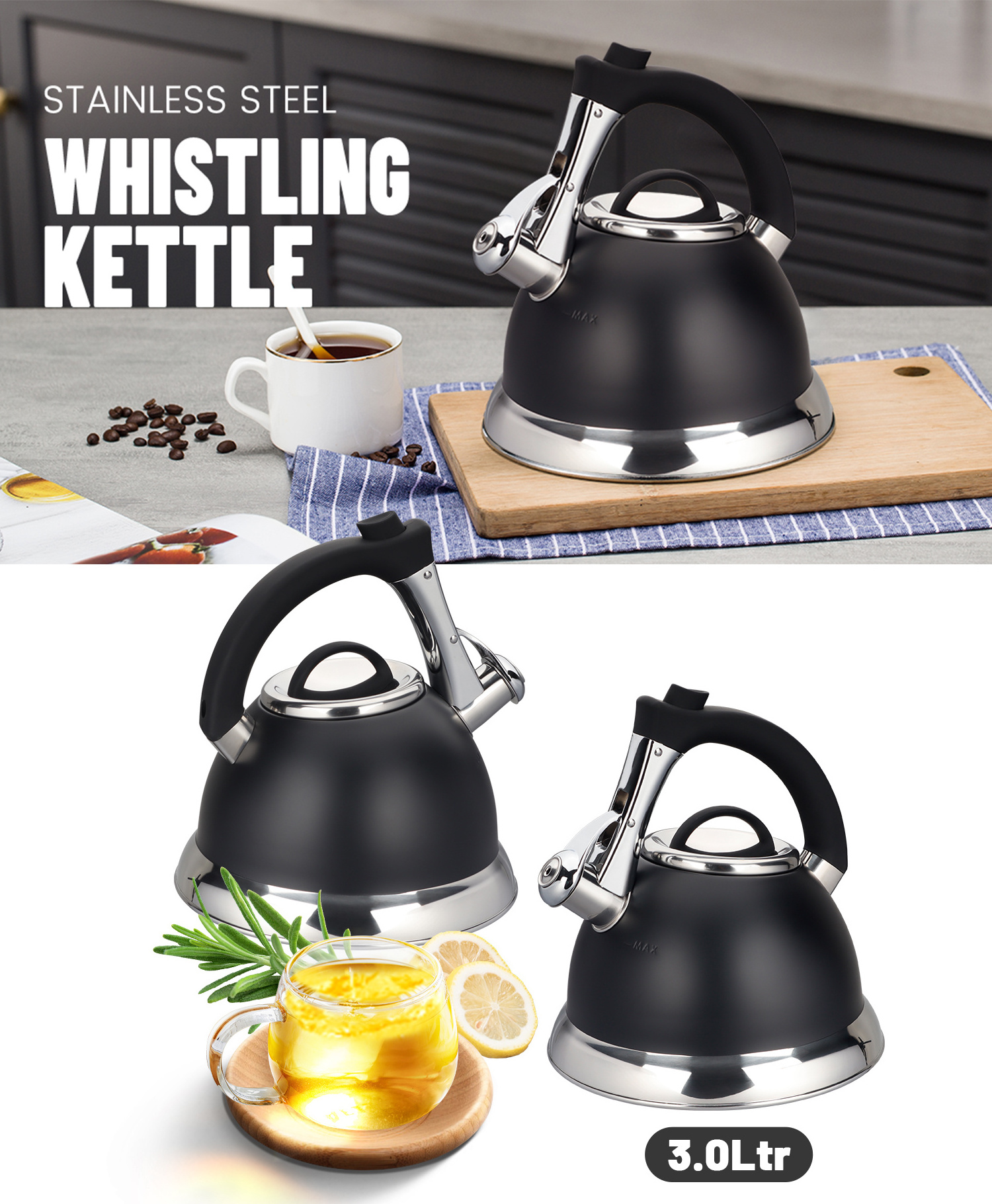 Tools & gadgets home whistle kettle container enamel Stainless Steel Whistling Tea Kettle