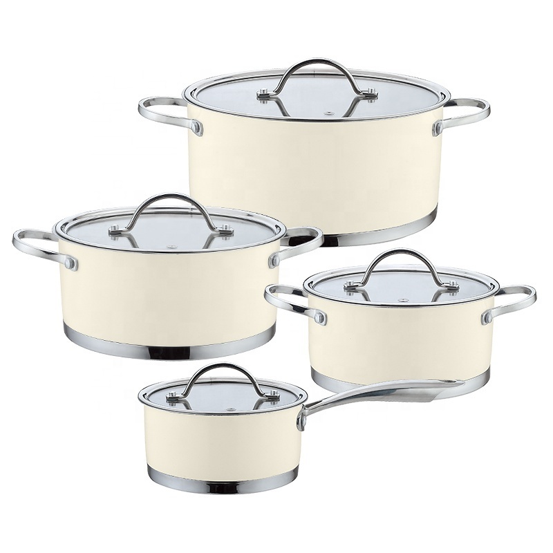 Wholesale customization kitchen cooking pan nonstick cookware set stainless steel pots and pans with kettle pot