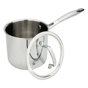 Long Handle Nonstick Triply Food Grade Stainless Steel Sauce Pan SS 304 Milk Pot