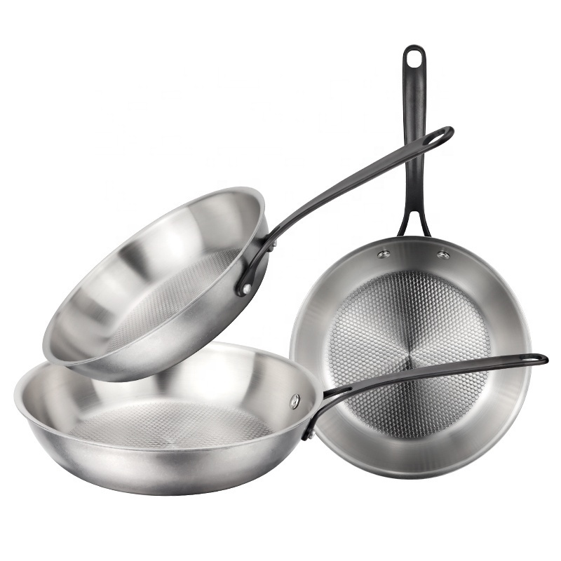 OEM Professional Production Energy-Saving Cooking 3 Ply Stainless Steel Cookware Set/Frypan/Frying Pan