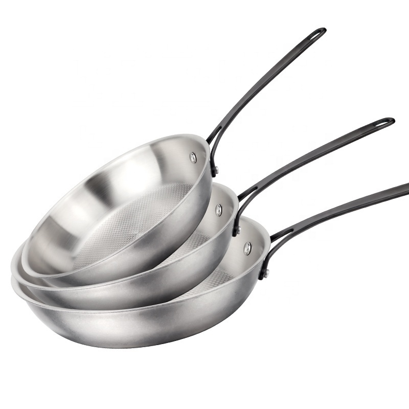 OEM Professional Production Energy-Saving Cooking 3 Ply Stainless Steel Cookware Set/Frypan/Frying Pan