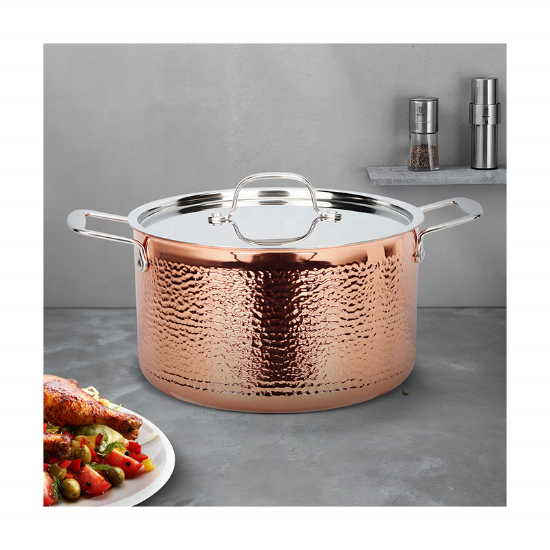 Wholesale customization copper cooking pots and pans tri-ply stainless steel casserole