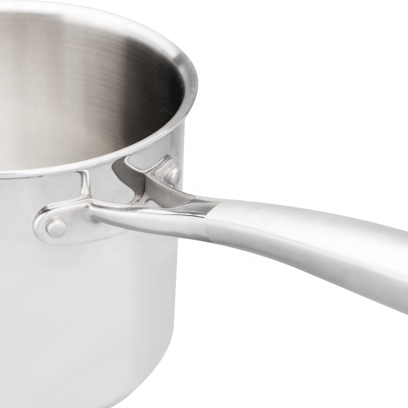 Long Handle Nonstick Triply Food Grade Stainless Steel Sauce Pan SS 304 Milk Pot