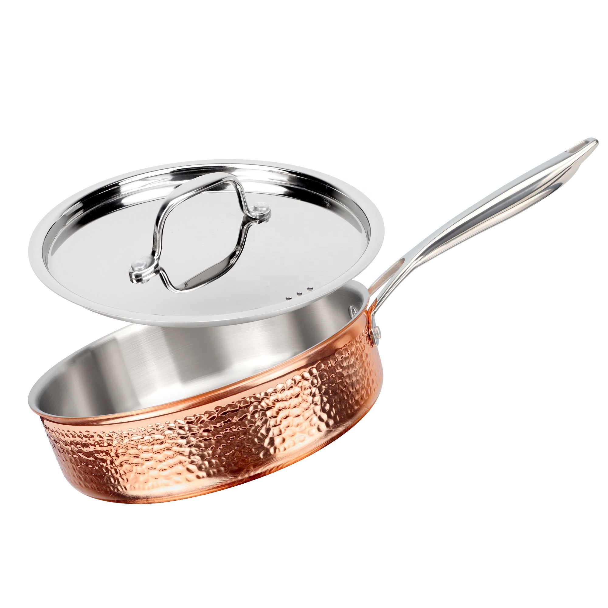 Luxury 8 Pcs Cookware Sets Pots And Pans Kitchen Ware Triply Stainless Steel Copper Cooking Pot Set