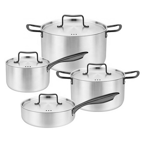 German Multifunctional 304 Triply Stainless Steel Cooking Pot Sets Nonstick Cookware For Induction Cooking