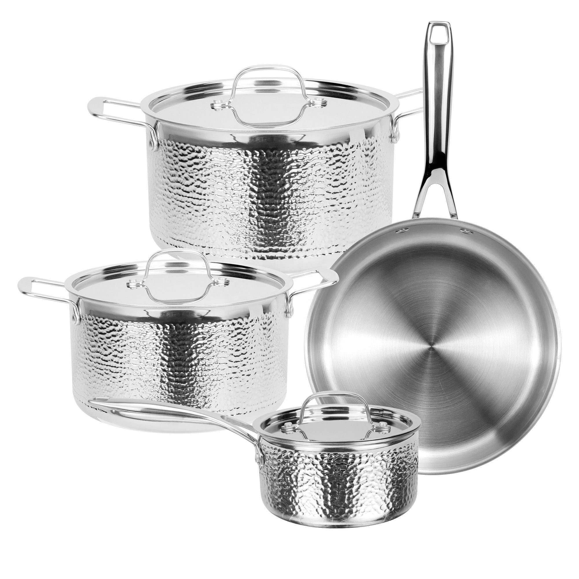 Wholesale Manufacturers Cooking Pots And Pans Triply Stainless Steel Cookware Set For Home Kitchen