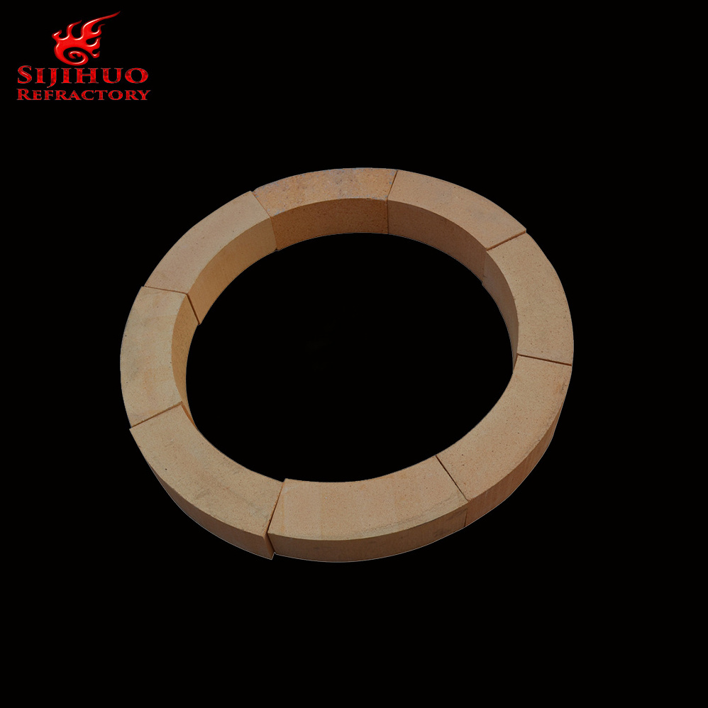 Thin Round Curved Kiln Refractory Clay Fire Bricks Yellow Industrial Furnaces Bricks Supplier High Alumina 48 Fireclay Brick