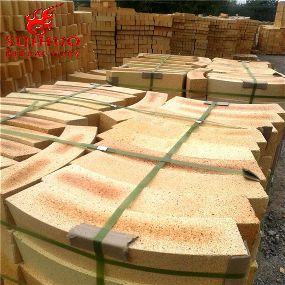 Thin Round Curved Kiln Refractory Clay Fire Bricks Yellow Industrial Furnaces Bricks Supplier High Alumina 48 Fireclay Brick