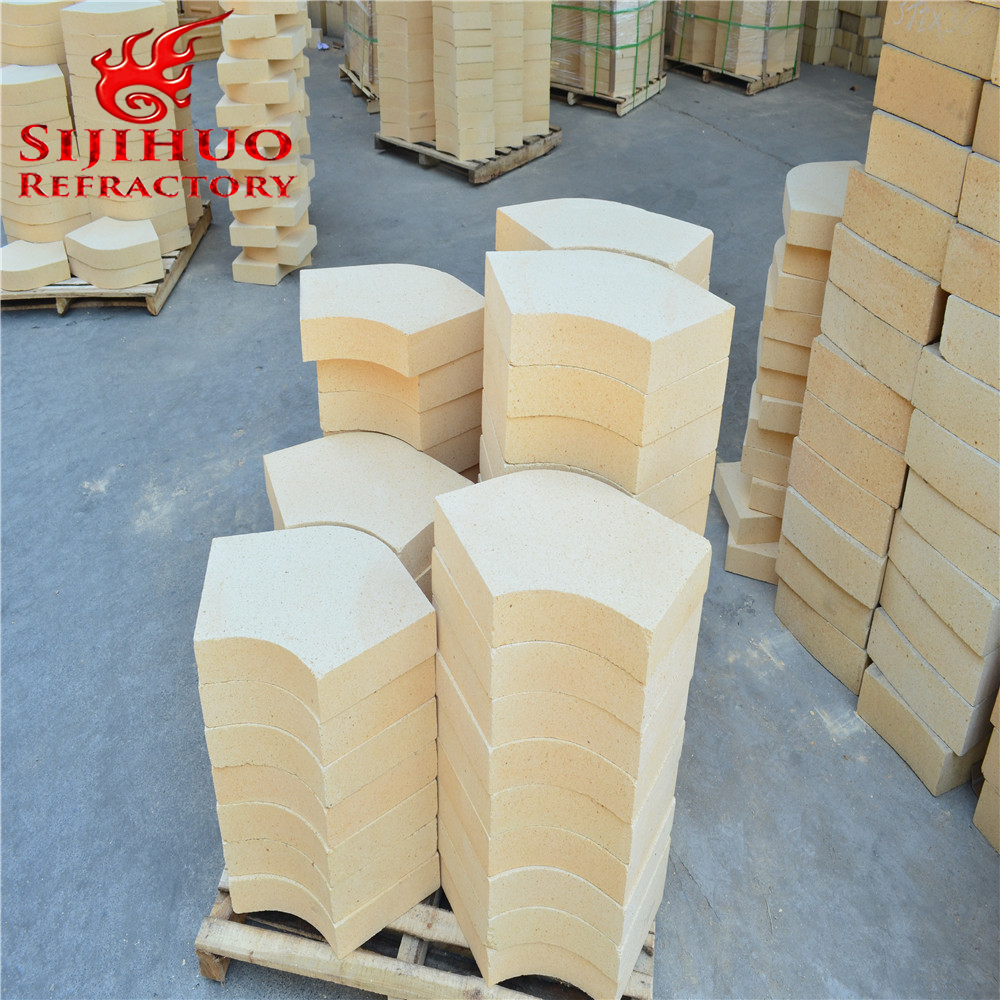 Thin Round Curved Kiln Refractory Clay Fire Bricks Yellow Industrial Furnaces Bricks Supplier High Alumina 48 Fireclay Brick