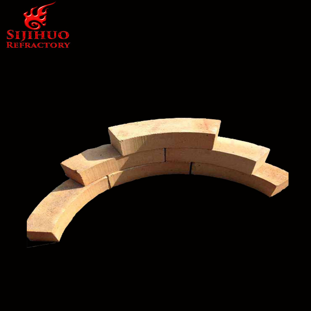 Thin Round Curved Kiln Refractory Clay Fire Bricks Yellow Industrial Furnaces Bricks Supplier High Alumina 48 Fireclay Brick