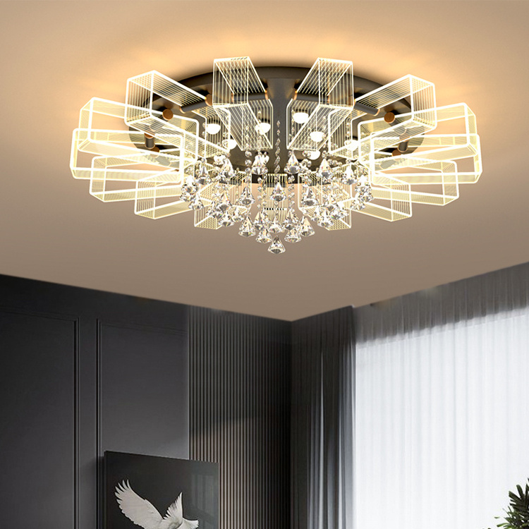 Unique Style Indoor Luxury Decoration Acrylic 24 36 108 128 W Bedroom Modern LED Ceiling Light