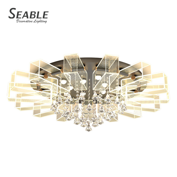 Unique Style Indoor Luxury Decoration Acrylic 24 36 108 128 W Bedroom Modern LED Ceiling Light