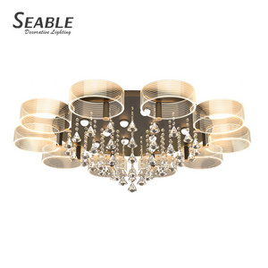 New Listed Indoor Decoration Bedroom Gold Black Acrylic Modern 24 36 54 108 128 W LED Ceiling Light