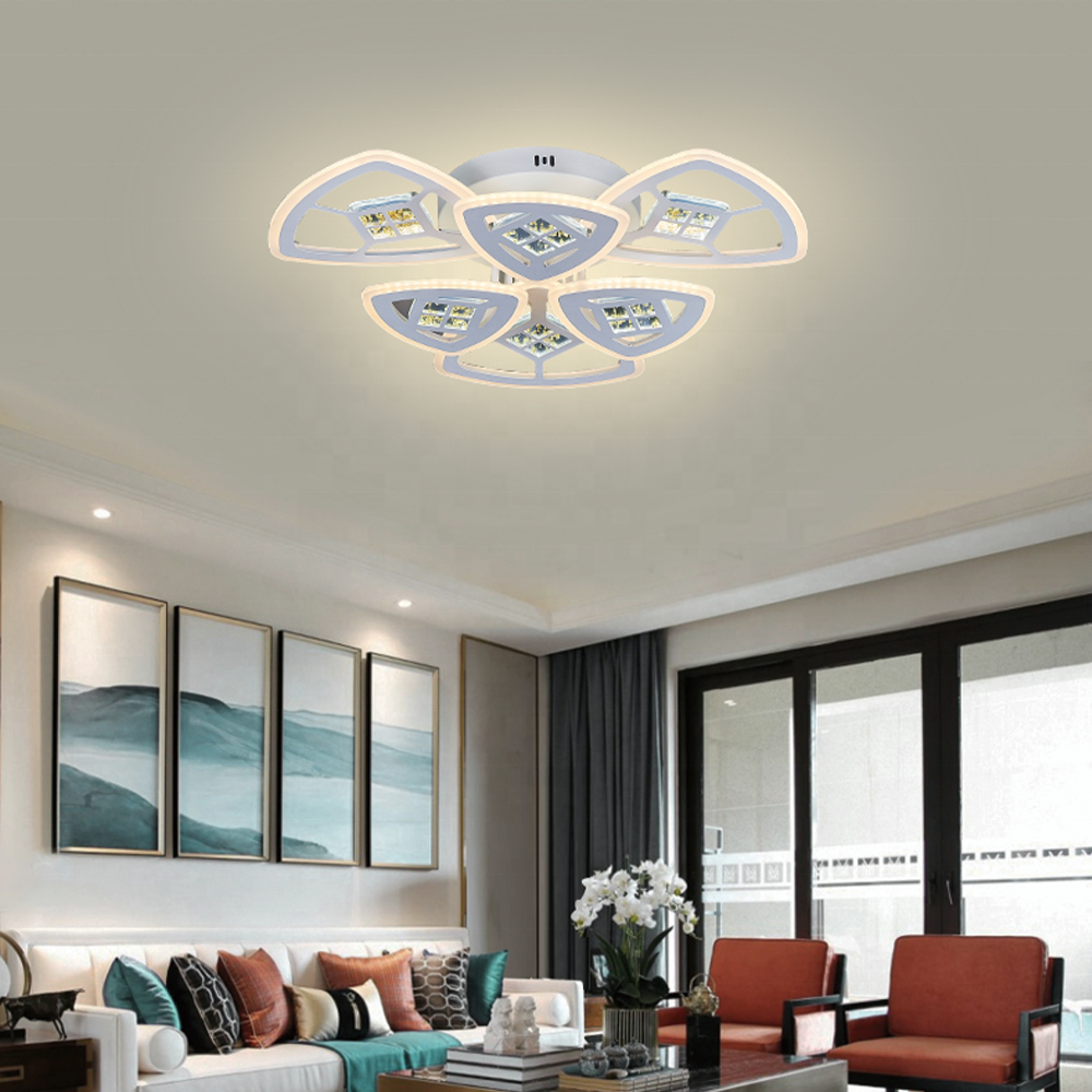 nordic led ceiling light acrylic indoor decor luxury  crystal chandelier ceiling lamps for living room home